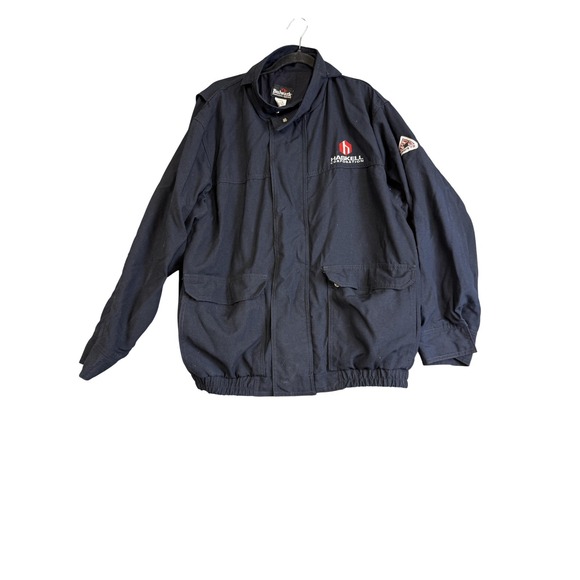Bulwark Jacket Mens Large Navy Blue Flame Resistant FR Haskell Workwear Nomex
